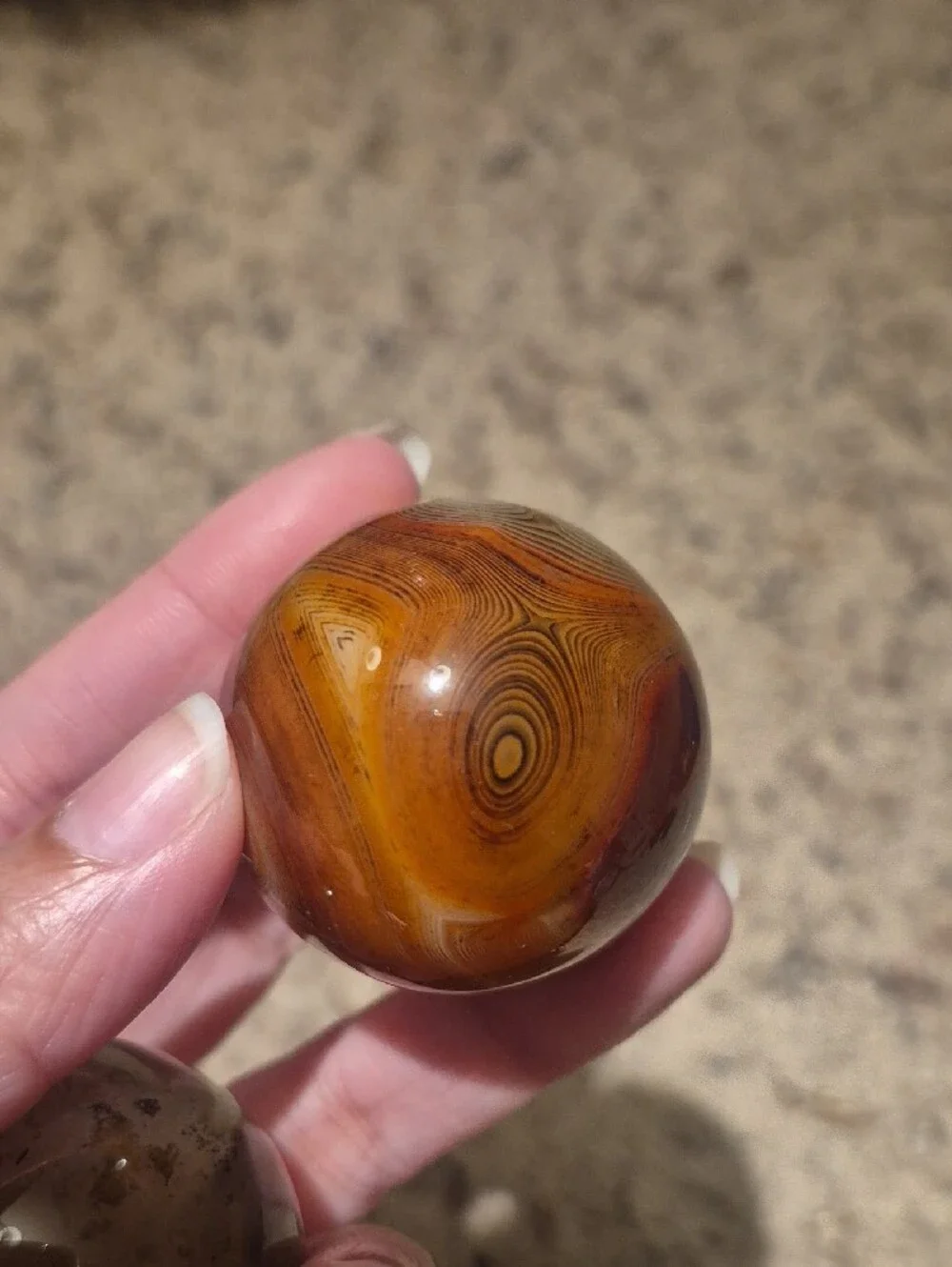 Silk Banded Agate Sardonyx Spheres in Brown and Tan - Set of 2